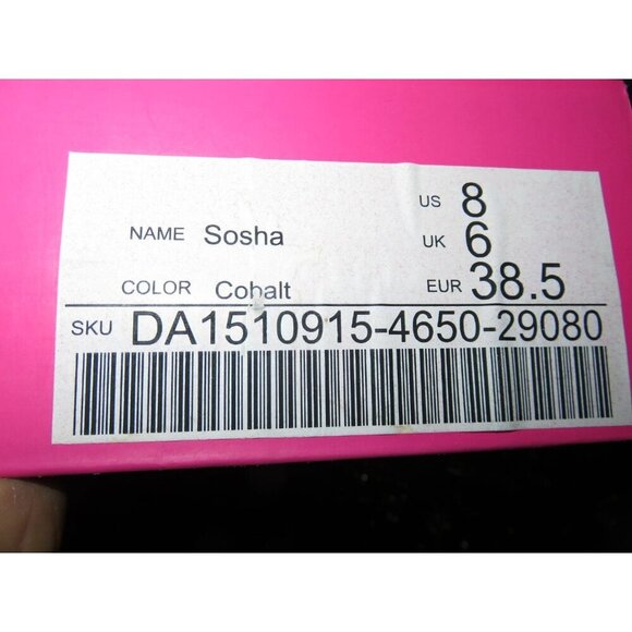 Stylewatch for Justfab Sosha Cobalt Blue Suede Leather Fringed caged heels sz 8 - Picture 11 of 15